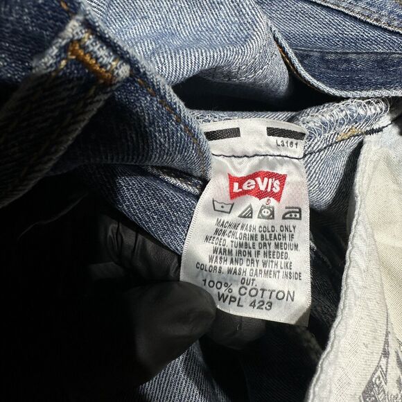 Levi's Jeans Men's Size 36x32 Blue Vintage Button Fly Colombia Straight Cut Off - Picture 15 of 16